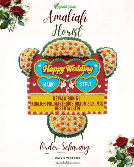 Papan Bunga Pernikahan Air Raja